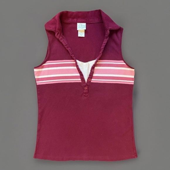Tops - Vintage Fashion Bug Collared Tank Top Women Small Sleeveless Preppy